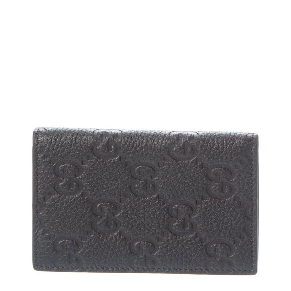 Gucci Imprint Long Leather Card Case, Black
